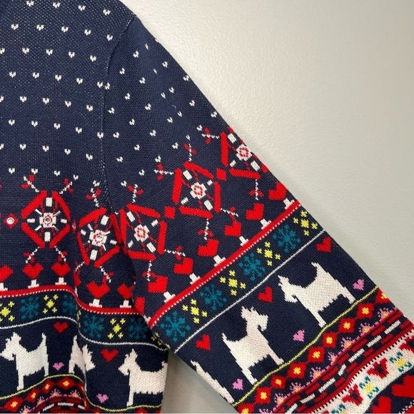 CHARTER CLUB SWEATER WOMEN'S Sz L PXL KNIT CREW NECK MULTICOLOR DOG HEART Beaded - Picture 7 of 12